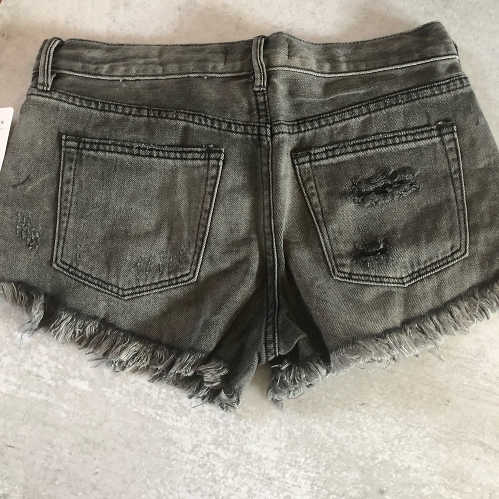Free People Good Vibrations Fray Hem Denim Shorts - Picture 4 of 7